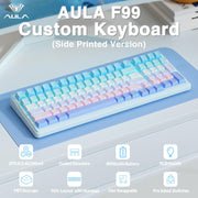 AULA F99 Wireless Mechanical Keyboard,Gasket Structure Hot Swappable Custom Keyboard,RGB Backlit,Creamy Sound,Side Printed PBT Keycaps,2.4GHz/USB-C/BT5.0 Computer Gaming Keyboards