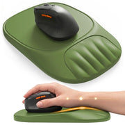Ergonomic Mouse Pad with Wrist Rest, Sloped Memory Foam Mousepad with Wrist Support, Cooling Channels, Non-Slip Base, Smooth Lycra Surface for Office, Gaming & Home Desk (Black)