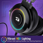 Redragon USB Wired Gaming Headset with 7.1 Surround Sound, Volume Control