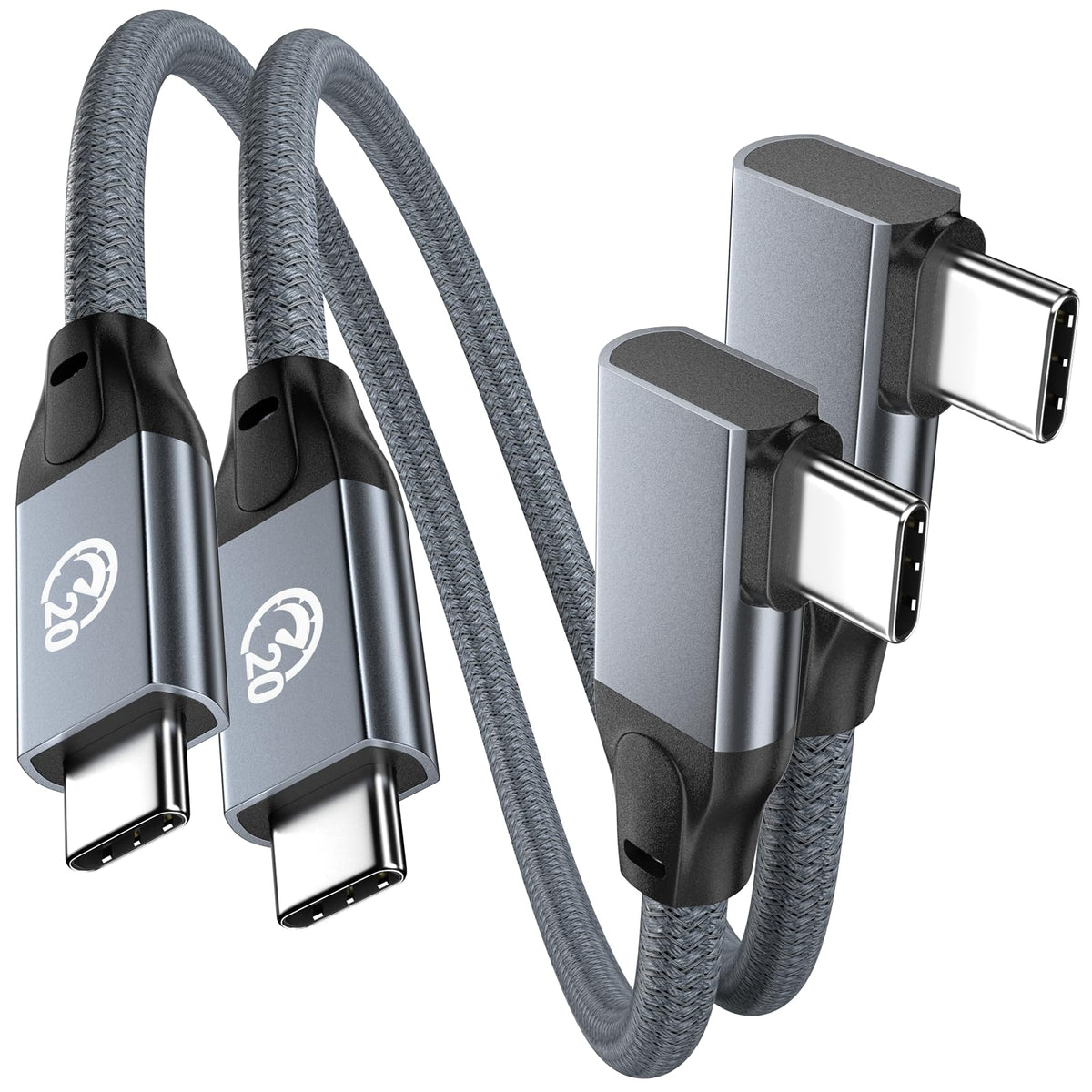 6 inch USB C to USB C Cable Right Angle, 0.5ft Short USB-C Cable 90 Degree