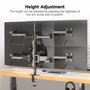 Suptek Dual LED LCD Monitor Stand up Desk Mount for 2 / Two Screens up to 32 inch Extra Tall 31.5" Pole Heavy Duty Fully Adjustable Stand Vertical Array (MD6802)