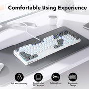 HUO JI E-Yooso Creamy Mechanical Keyboard Wired, RGB Backlit, White