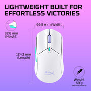 HyperX Pulsefire Haste 2 – Wireless Gaming Mouse- Ultra Lightweight, 61g, 100 Hour Battery Life, Dual Wireless Connectivity, Precision Sensor - Black