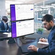 Suptek Dual LED LCD Monitor Stand up Desk Mount for 2 / Two Screens up to 32 inch Extra Tall 31.5" Pole Heavy Duty Fully Adjustable Stand Vertical Array (MD6802)