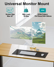 Dual Monitor Arm Desk Mount Fits Max 32 inch Screens, Holds 4.4 to 19.8lbs