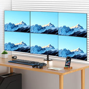 Suptek Dual LED LCD Monitor Stand up Desk Mount for 2 / Two Screens up to 32 inch Extra Tall 31.5" Pole Heavy Duty Fully Adjustable Stand Vertical Array (MD6802)