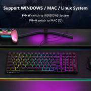 HUO JI E-Yooso Creamy Mechanical Keyboard Wired, RGB Backlit, White