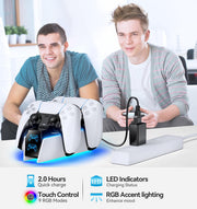 OIVO PS5 Controller Charger with Fast Charging AC Adapter, PS5 Controller Charging Station Stand for PlayStation 5, Docking Station Replacement for PS 5 Accessories Kits