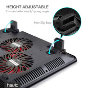 havit HV-F2056 Laptop Cooling Pad for 15.6-17 Inch Laptops, Black