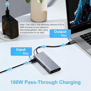 USB C Hub 6-in-1 USB Hub, 4K HDMI USB-C Multiport Adapter