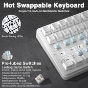 AULA F99 Wireless Mechanical Keyboard,Gasket Structure Hot Swappable Custom Keyboard,RGB Backlit,Creamy Sound,Side Printed PBT Keycaps,2.4GHz/USB-C/BT5.0 Computer Gaming Keyboards