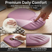 Ergonomic Mouse Pad with Wrist Rest, Sloped Memory Foam Mousepad with Wrist Support, Cooling Channels, Non-Slip Base, Smooth Lycra Surface for Office, Gaming & Home Desk (Black)