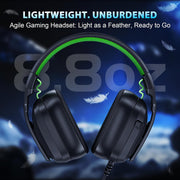 Vakedy Wired Gaming Headset for Xbox,PS5,PS4,PC,Switch, RGB 50mm Drivers
