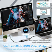 USB C Hub 6-in-1 USB Hub, 4K HDMI USB-C Multiport Adapter