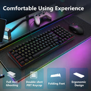 HUO JI E-Yooso Creamy Mechanical Keyboard Wired, RGB Backlit, White