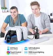 OIVO PS5 Controller Charger with Fast Charging AC Adapter, PS5 Controller Charging Station Stand for PlayStation 5, Docking Station Replacement for PS 5 Accessories Kits