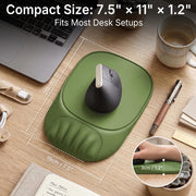 Ergonomic Mouse Pad with Wrist Rest, Sloped Memory Foam Mousepad with Wrist Support, Cooling Channels, Non-Slip Base, Smooth Lycra Surface for Office, Gaming & Home Desk (Black)