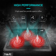 havit HV-F2056 Laptop Cooling Pad for 15.6-17 Inch Laptops, Black