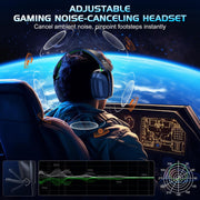 Vakedy Wired Gaming Headset for Xbox,PS5,PS4,PC,Switch, RGB 50mm Drivers