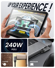 Silkland USB C Monitor Cable Right Angle 5FT, 8K@30Hz 5K/4K@60Hz Display