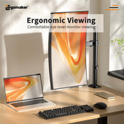 ERGOMAKER Dual Monitor Mount, Height Adjustable Swivel for 13-27" Screens