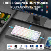 AULA F75 Pro Wireless Mechanical Keyboard,75% Hot Swappable Custom Keyboard with Knob,RGB Backlit,Pre-lubed Reaper Switches,Side Printed PBT Keycaps,2.4GHz/USB-C/BT5.0 Mechanical Gaming Keyboards