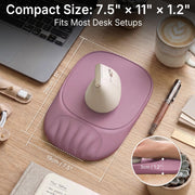 Ergonomic Mouse Pad with Wrist Rest, Sloped Memory Foam Mousepad with Wrist Support, Cooling Channels, Non-Slip Base, Smooth Lycra Surface for Office, Gaming & Home Desk (Black)