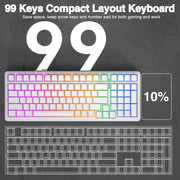 AULA F99 Wireless Mechanical Keyboard,Gasket Structure Hot Swappable Custom Keyboard,RGB Backlit,Creamy Sound,Side Printed PBT Keycaps,2.4GHz/USB-C/BT5.0 Computer Gaming Keyboards