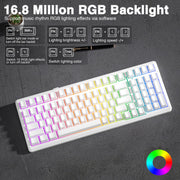 AULA F99 Wireless Mechanical Keyboard,Gasket Structure Hot Swappable Custom Keyboard,RGB Backlit,Creamy Sound,Side Printed PBT Keycaps,2.4GHz/USB-C/BT5.0 Computer Gaming Keyboards