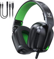 Vakedy Wired Gaming Headset for Xbox,PS5,PS4,PC,Switch, RGB 50mm Drivers