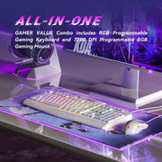 Redragon S101M-KS Gaming Keyboard and Mouse Wireless with Tri-Mode, RGB Keyboard and 4800 DPI Gaming Mouse, 10 Independent Multimedia Keys for Wins, PC, Computer, Wireless S101 Ideal for Gamer