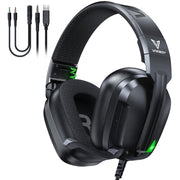 Vakedy Wired Gaming Headset for Xbox,PS5,PS4,PC,Switch, RGB 50mm Drivers