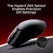 HyperX Pulsefire Haste 2 – Wireless Gaming Mouse- Ultra Lightweight, 61g, 100 Hour Battery Life, Dual Wireless Connectivity, Precision Sensor - Black
