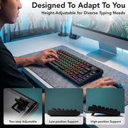 TECWARE Spectre 75 Mechanical Gaming Keyboard | Customizable LCD Screen Display & Knob | Tri-Mode Wireless Bluetooth 2.4GHz | Gasket Mount Hot Swappable | Black Candy Red Linear Switches