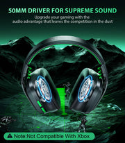 Vakedy Wired Gaming Headset for Xbox,PS5,PS4,PC,Switch, RGB 50mm Drivers