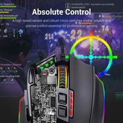 Redragon M801 Wireless Gaming Mouse, RGB Gaming Mouse with MMO 9 Programmable Macro Editing Buttons, UP 16000 Adjustable DPI, Rapid Fire Button for Game, Windows,PC - Wireless, Black