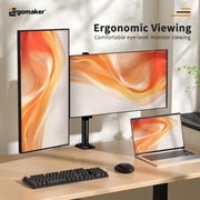 ERGOMAKER Dual Monitor Mount, Height Adjustable Swivel for 13-27" Screens