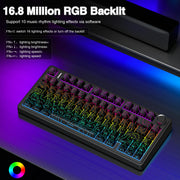 AULA F75 Pro Wireless Mechanical Keyboard,75% Hot Swappable Custom Keyboard with Knob,RGB Backlit,Pre-lubed Reaper Switches,Side Printed PBT Keycaps,2.4GHz/USB-C/BT5.0 Mechanical Gaming Keyboards