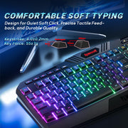 Redragon S101M-KS Gaming Keyboard and Mouse Wireless with Tri-Mode, RGB Keyboard and 4800 DPI Gaming Mouse, 10 Independent Multimedia Keys for Wins, PC, Computer, Wireless S101 Ideal for Gamer