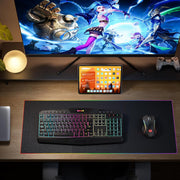 Redragon S101M-KS Gaming Keyboard and Mouse Wireless with Tri-Mode, RGB Keyboard and 4800 DPI Gaming Mouse, 10 Independent Multimedia Keys for Wins, PC, Computer, Wireless S101 Ideal for Gamer