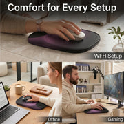 Ergonomic Mouse Pad with Wrist Rest, Sloped Memory Foam Mousepad with Wrist Support, Cooling Channels, Non-Slip Base, Smooth Lycra Surface for Office, Gaming & Home Desk (Black)